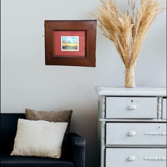 Artist Signed EB Webb Bernardus Lodge Watercolor in Matted Wood Frame - Picture 2 of 14